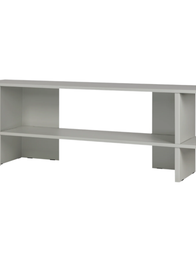 Minimalist Steel Low Shelving Unit Grey