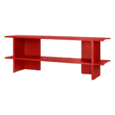 Minimalist Steel Low Shelving Unit Red