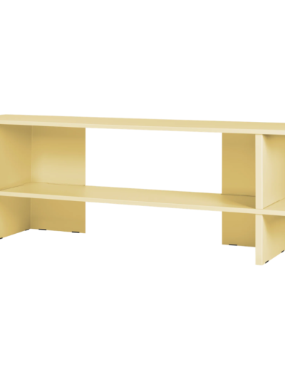 Minimalist Steel Low Shelving Unit Yellow