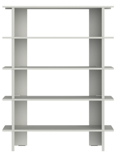 5-Tier Steel Bookcase Grey