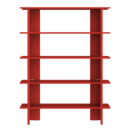 5-Tier Steel Bookcase Red