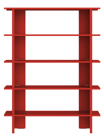 5-Tier Steel Bookcase Red